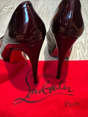 Christian Louboutin Burgundy Patent Stiletto Heels